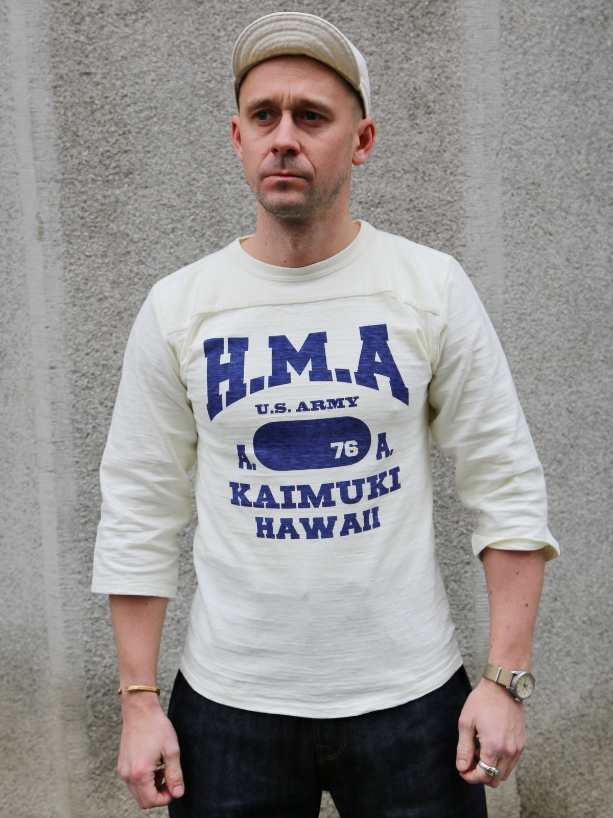 Sun Surf "H.M.A" Slub Yarn Football Tee – White (SS69656-105)