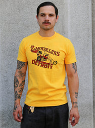 The Real McCOY's Athletic T-Shirt 2-Wheelers Of Detroit – Yellow (BC26009-060)