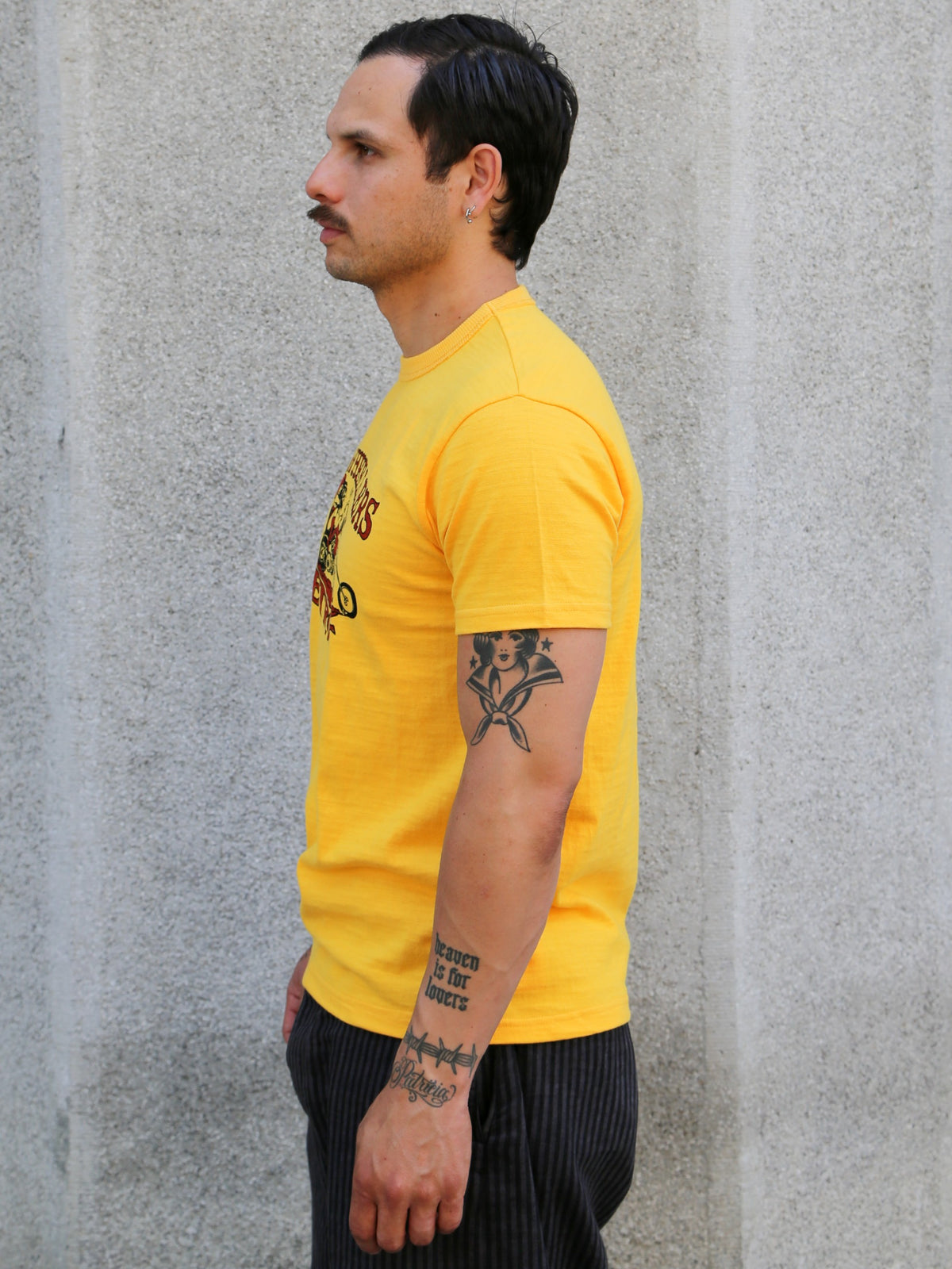 The Real McCOY's Athletic T-Shirt 2-Wheelers Of Detroit – Yellow (BC26009-060)
