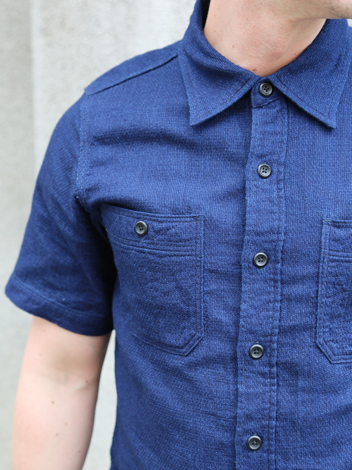 Iron Heart 5oz Double Gauze Short Sleeved Work Shirt – Indigo (IHSH-417-IND)