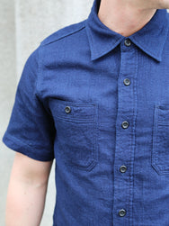 Iron Heart 5oz Double Gauze Short Sleeved Work Shirt – Indigo (IHSH-417-IND)