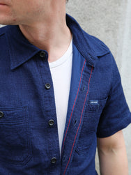 Iron Heart 5oz Double Gauze Short Sleeved Work Shirt – Indigo (IHSH-417-IND)