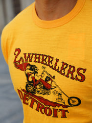The Real McCOY's Athletic T-Shirt 2-Wheelers Of Detroit – Yellow (BC26009-060)