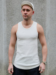 Indigofera Frank Cotton Rib Tank Top – Cocatoo White (4550-166-10)