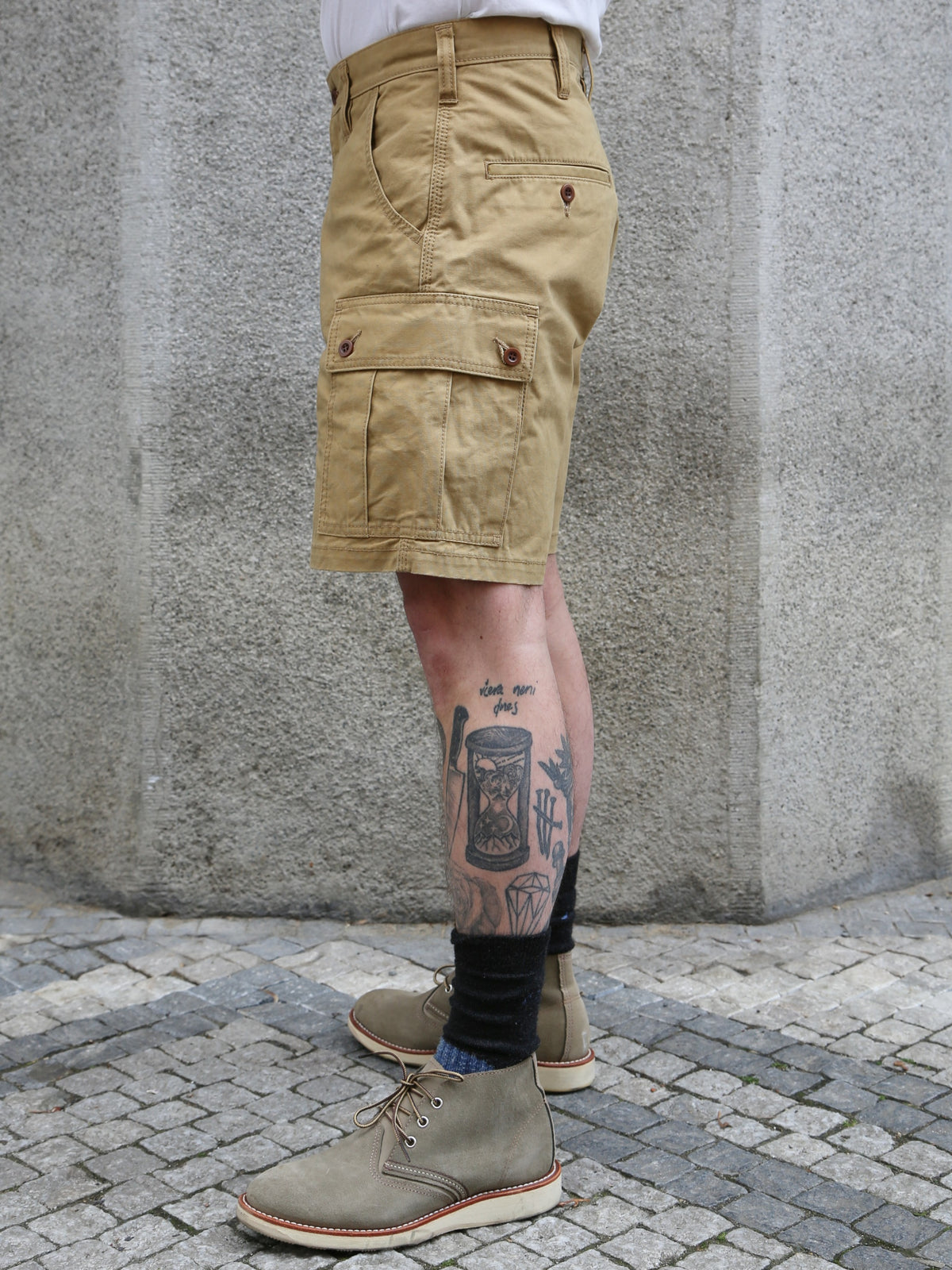 Iron Heart 9oz Canvas Military Cargo Shorts – Beige (IH-740-BEI)