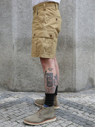 Iron Heart 9oz Canvas Military Cargo Shorts – Beige (IH-740-BEI)