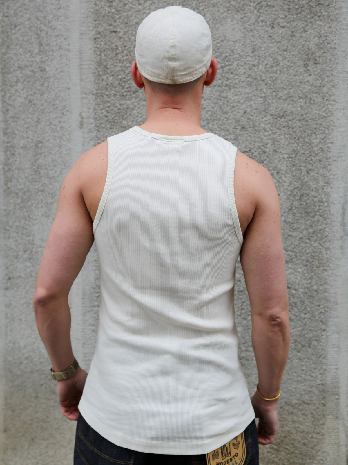 Indigofera Frank Cotton Rib Tank Top – Cocatoo White (4550-166-10)