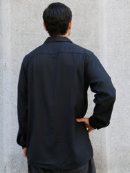 The Real McCOY's Open Collar Rayon Shirt – Black (MS26008-030)