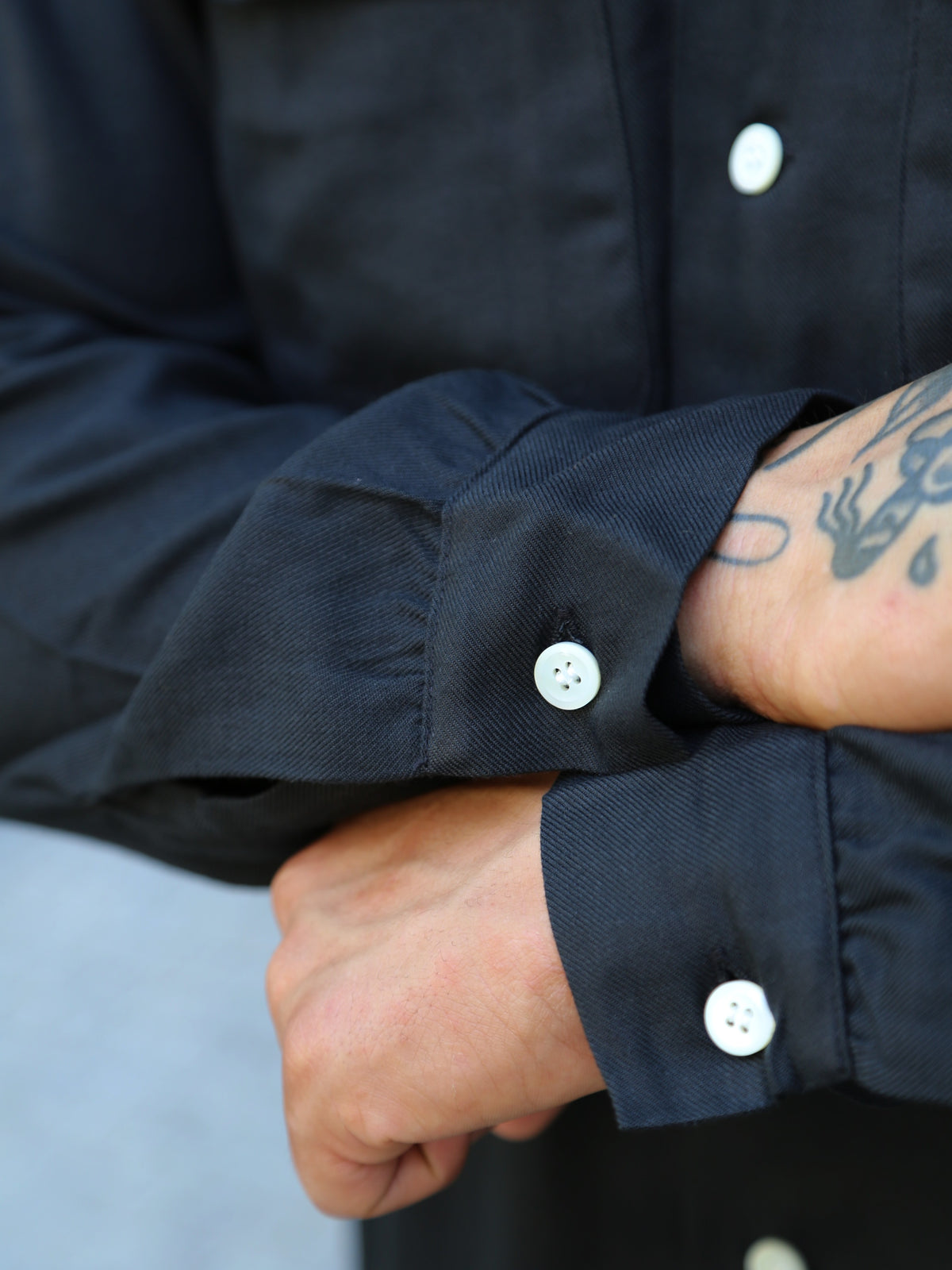 The Real McCOY's Open Collar Rayon Shirt – Black (MS26008-030)