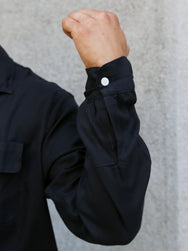 The Real McCOY's Open Collar Rayon Shirt – Black (MS26008-030)