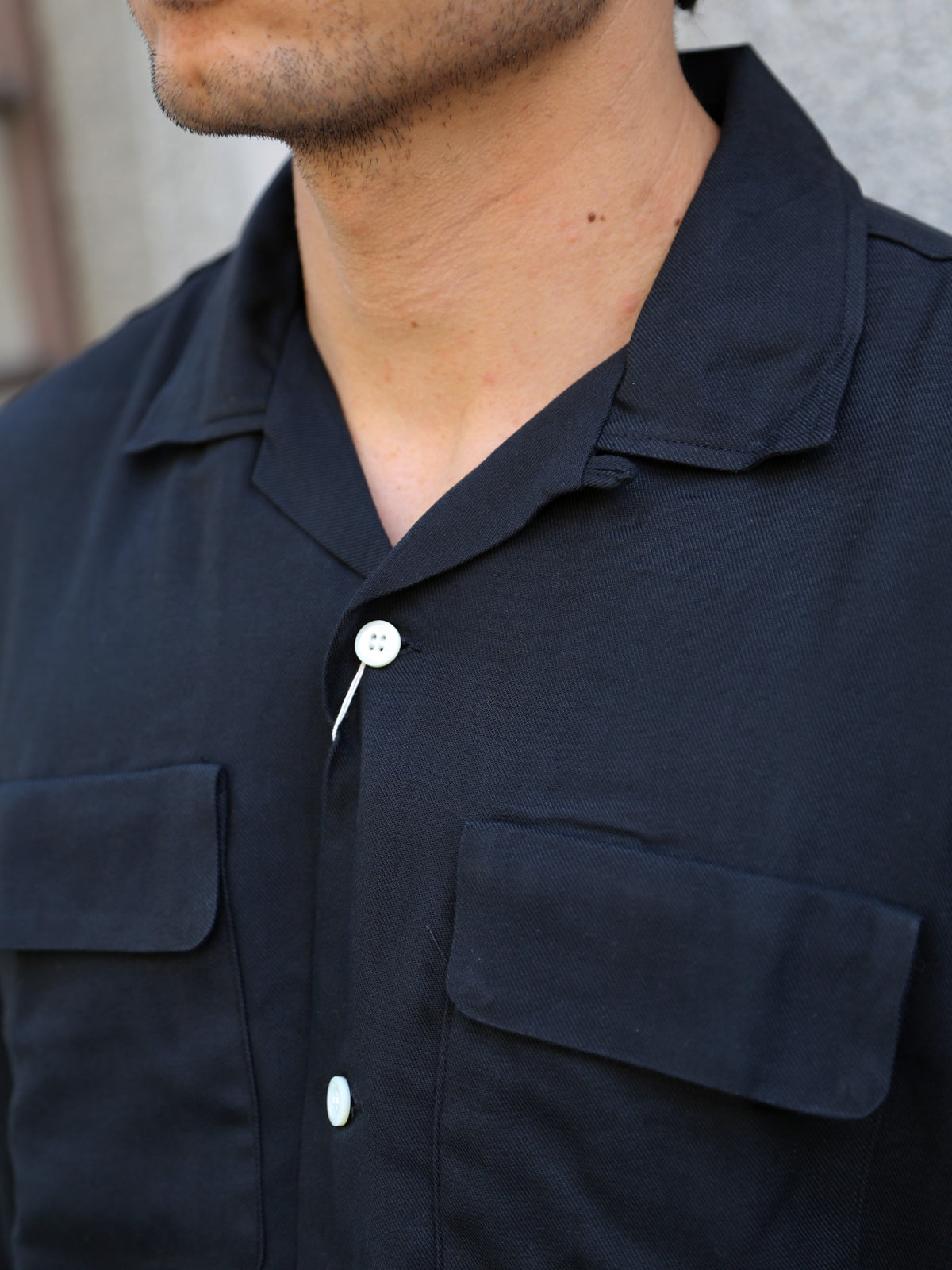 The Real McCOY's Open Collar Rayon Shirt – Black (MS26008-030)