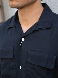 The Real McCOY's Open Collar Rayon Shirt – Black (MS26008-030)