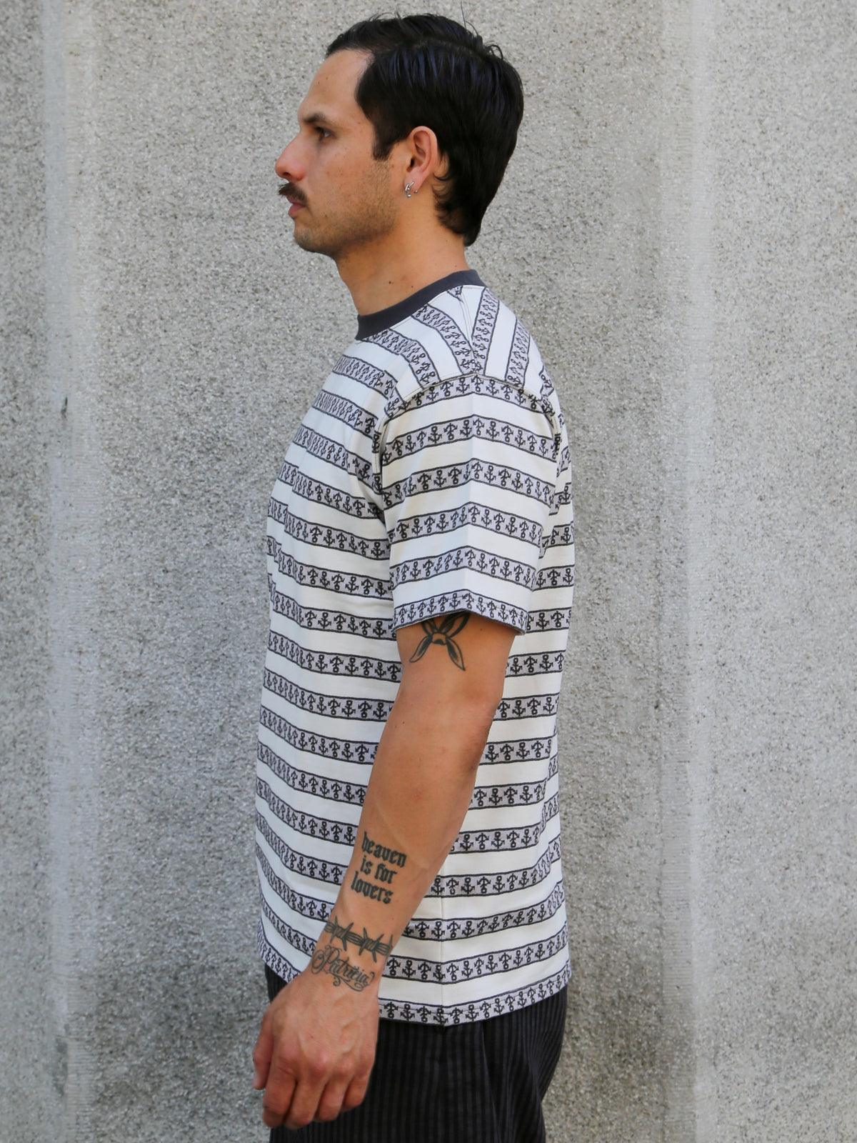 The Real McCOY's Military Jacquard Anchor Tee – Gray (MC26006-020)