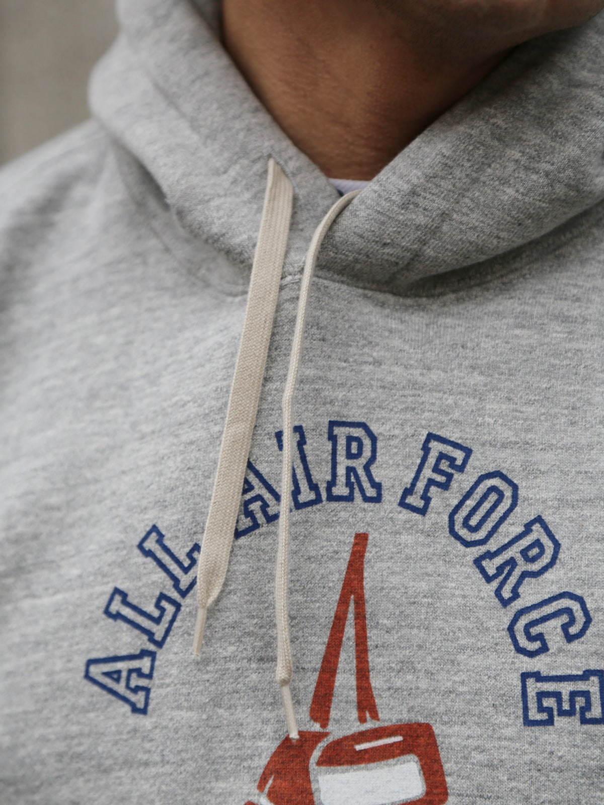 The Real McCoy's Military Print Hooded Sweatshirt, Air Force Boxing Team – Grey (MC24108)