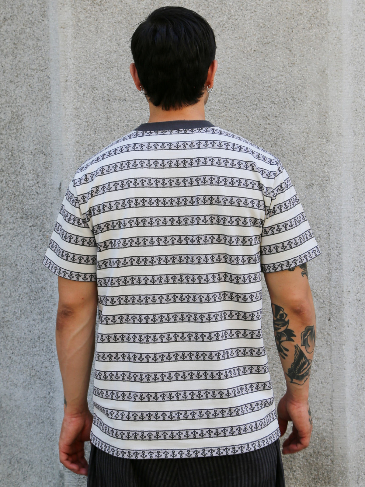 The Real McCOY's Military Jacquard Anchor Tee – Gray (MC26006-020)
