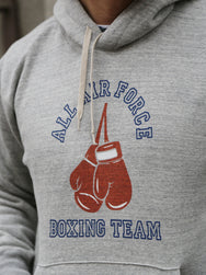 The Real McCoy's Military Print Hooded Sweatshirt, Air Force Boxing Team – Grey (MC24108)