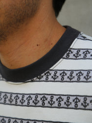 The Real McCOY's Military Jacquard Anchor Tee – Gray (MC26006-020)