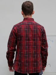 Studio d'Artisan "Midare Kasuri" Heavyweight Check Flannel Shirt – Red (5698)