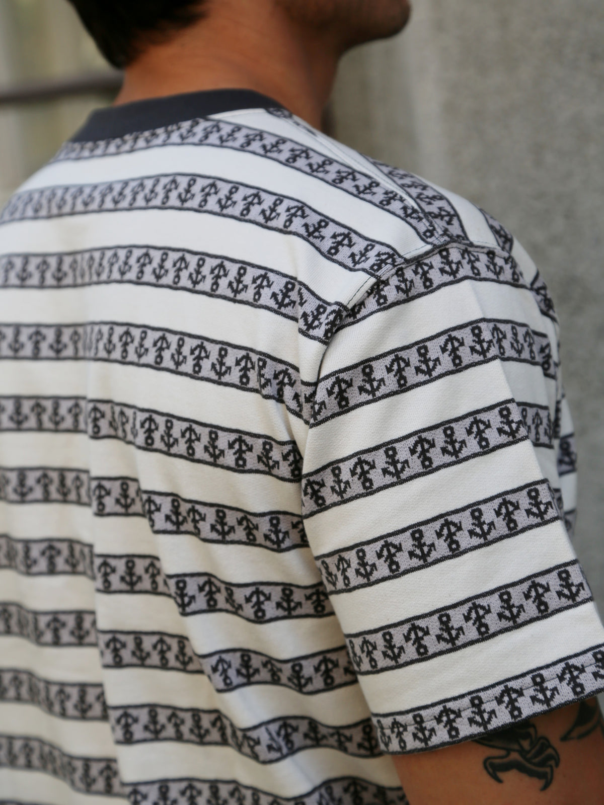 The Real McCOY's Military Jacquard Anchor Tee – Gray (MC26006-020)