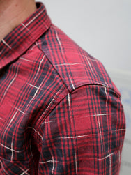 Studio d'Artisan "Midare Kasuri" Heavyweight Check Flannel Shirt – Red (5698)