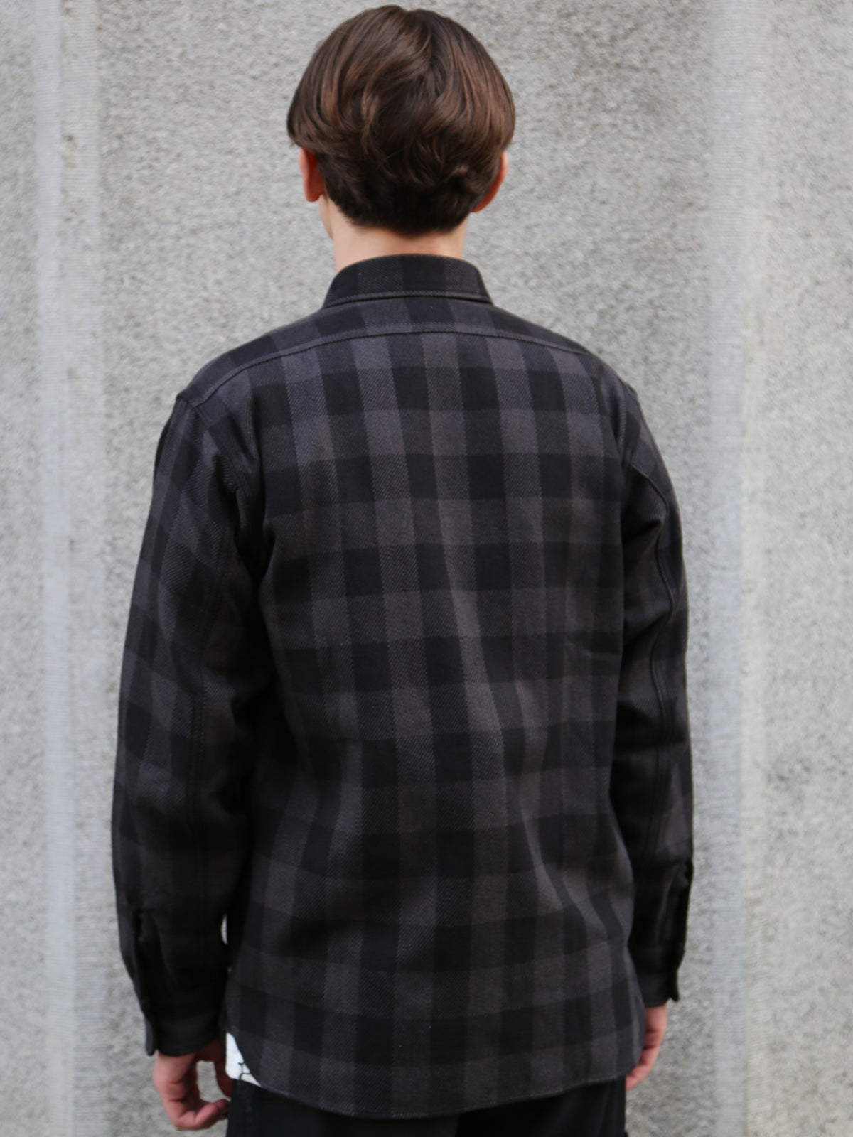 The Real McCoy's 8HU Twisted-Yarn Buffalo Check Flannel Shirt – Black/Charcoal (MS24102)