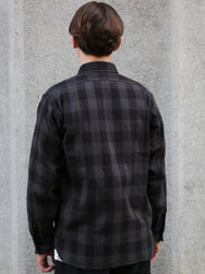 The Real McCoy's 8HU Twisted-Yarn Buffalo Check Flannel Shirt – Black/Charcoal (MS24102)