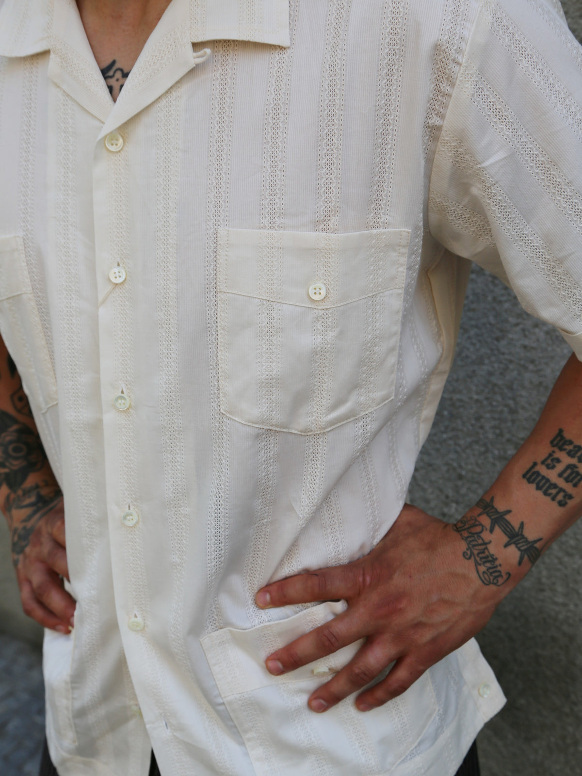The Real McCOY's Joe McCoy Cuban Shirt S/S – Ecru (MS26007-012)