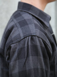 The Real McCoy's 8HU Twisted-Yarn Buffalo Check Flannel Shirt – Black/Charcoal (MS24102)