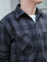 The Real McCoy's 8HU Twisted-Yarn Buffalo Check Flannel Shirt – Black/Charcoal (MS24102)