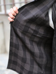 The Real McCoy's 8HU Twisted-Yarn Buffalo Check Flannel Shirt – Black/Charcoal (MS24102)