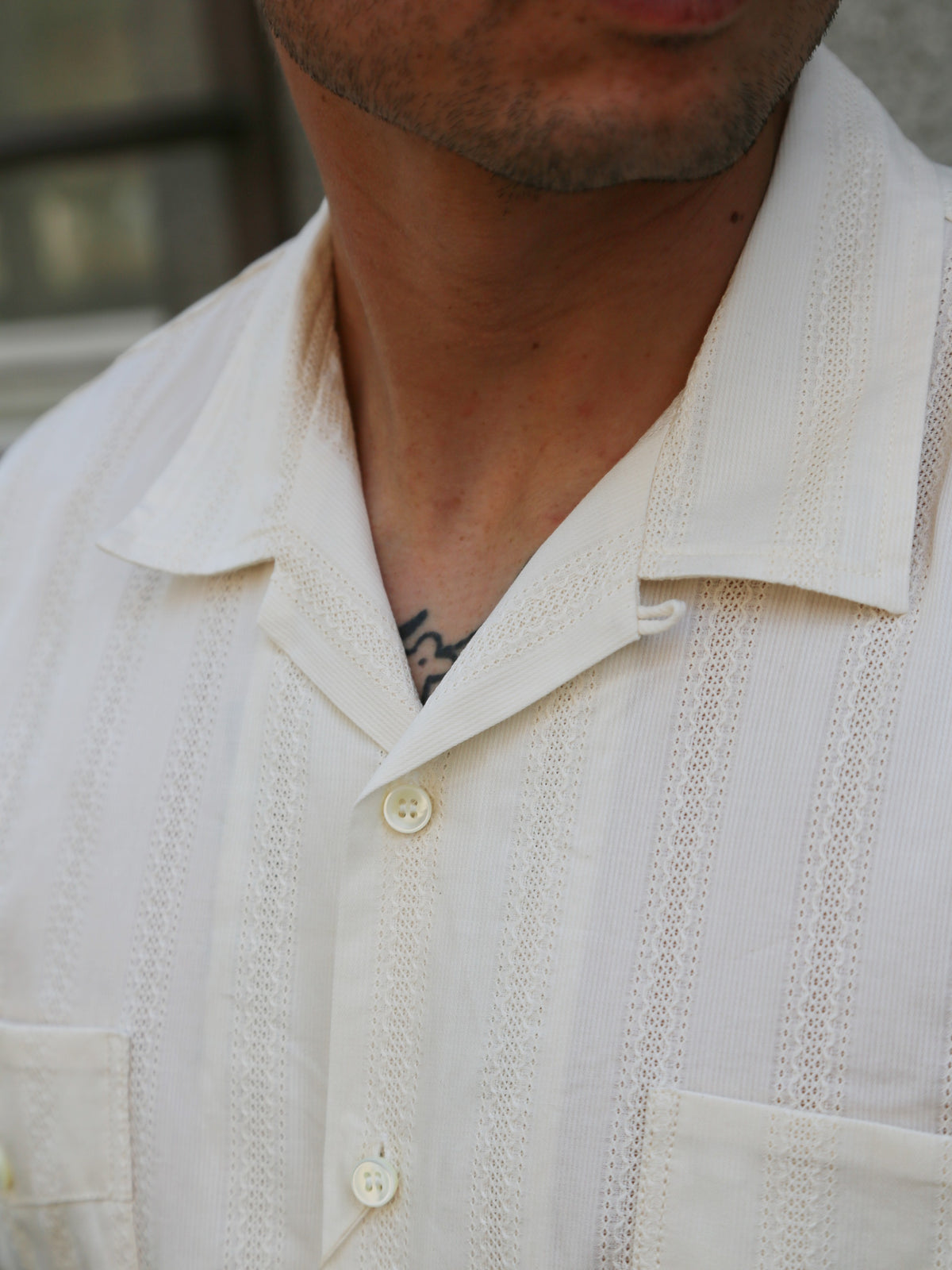 The Real McCOY's Joe McCoy Cuban Shirt S/S – Ecru (MS26007-012)