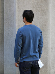 Nudie Jeans Long Sleeve Henley Washed Blue (131945)