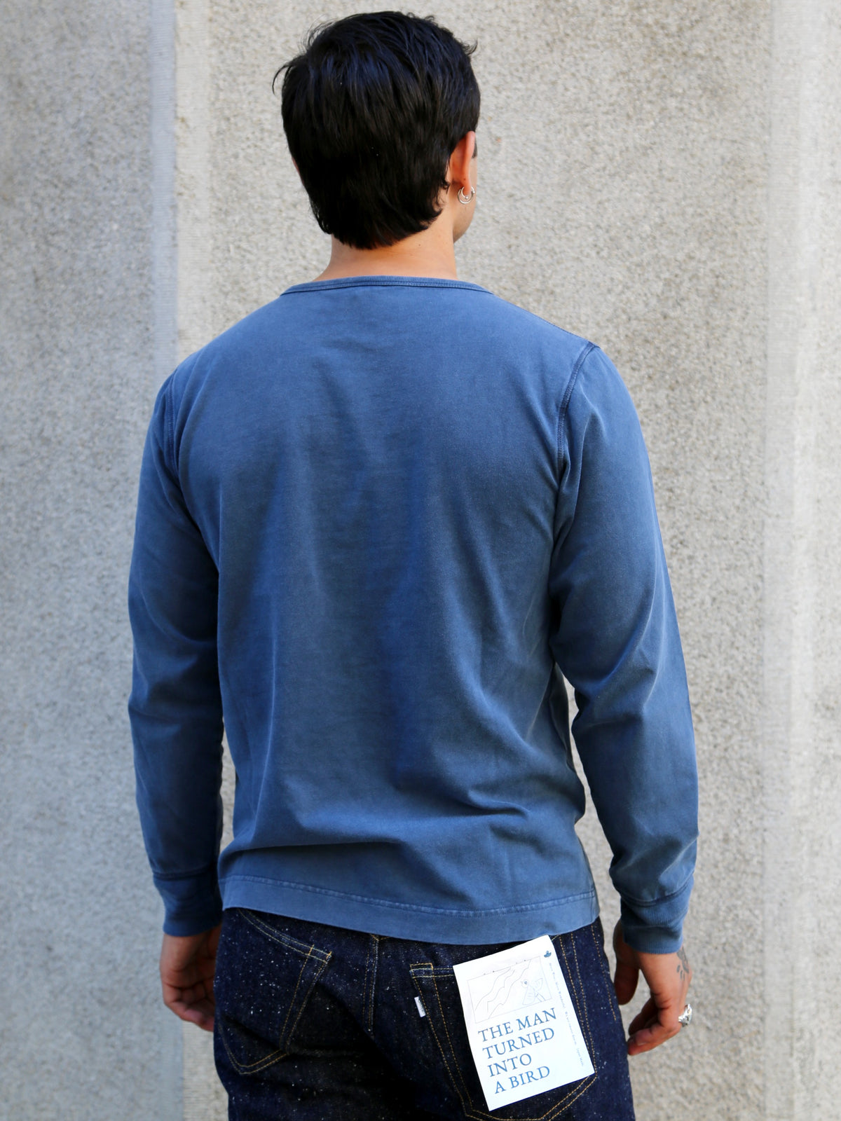 Nudie Jeans Long Sleeve Henley – Washed Blue (131945)