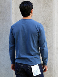 Nudie Jeans Long Sleeve Henley – Washed Blue (131945)