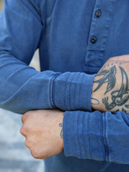Nudie Jeans Long Sleeve Henley – Washed Blue (131945)