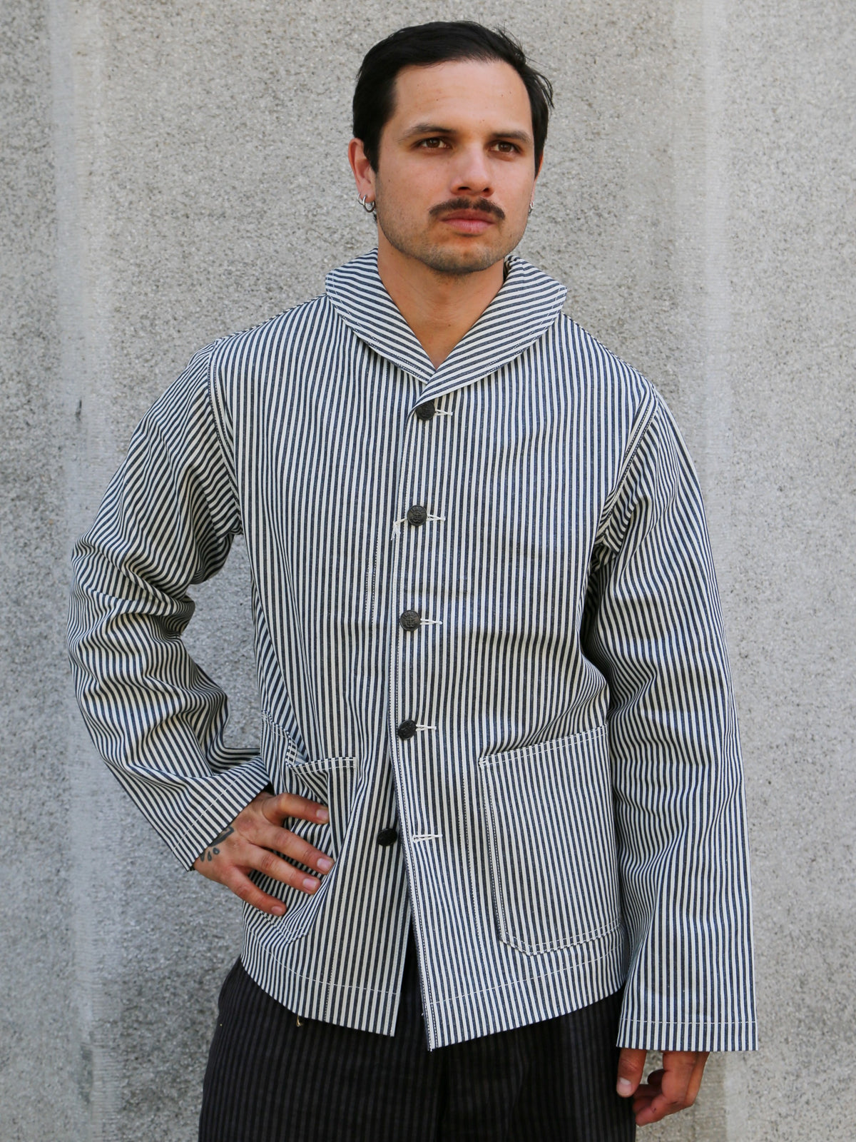 The Real McCOY's U.S. Navy Striped Dungaree Jumper – White/Navy (MJ26004-314)