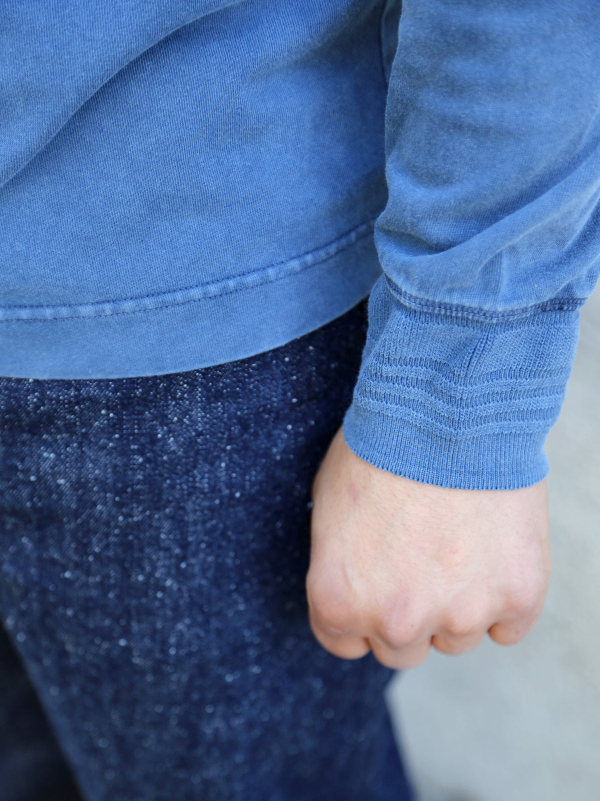 Nudie Jeans Long Sleeve Henley – Washed Blue (131945)