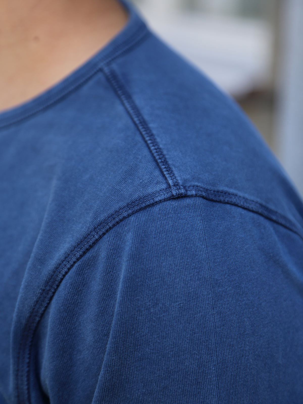 Nudie Jeans Long Sleeve Henley Washed Blue (131945)