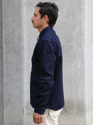 Samurai Jeans Snake Jacquard Work Shirt – Indigo (SSS25-01W)