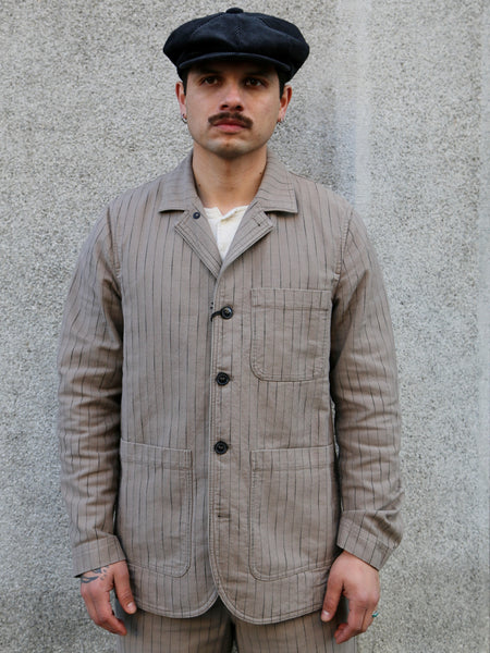 Hansen Garments JOSUF Workwear Blazer – Beige Herringbone Pin (31-57-5)