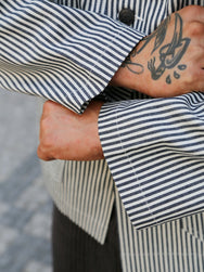 The Real McCOY's U.S. Navy Striped Dungaree Jumper – White/Navy (MJ26004-314)
