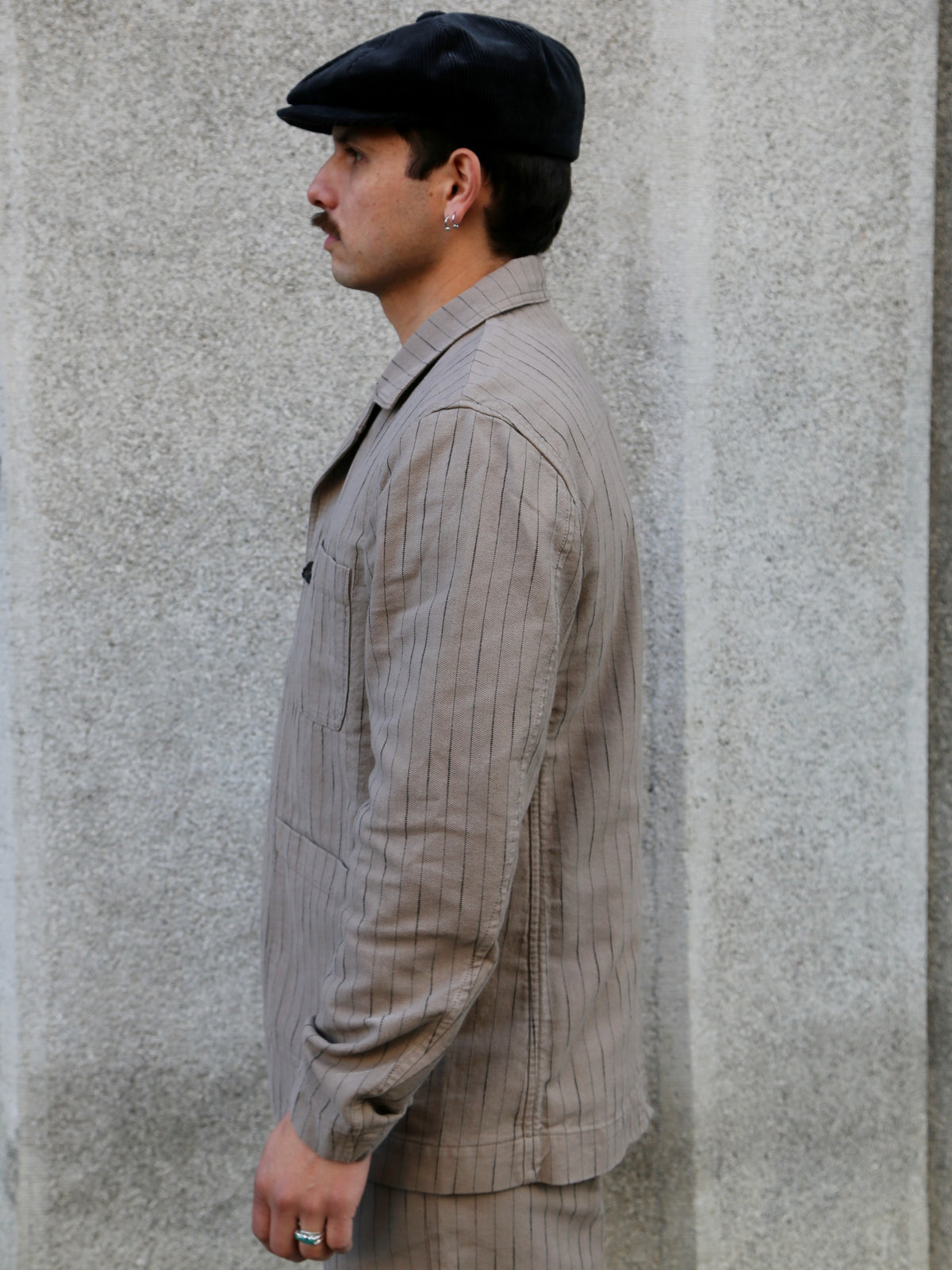 Hansen Garments JOSUF Workwear Blazer – Beige Herringbone Pin (31-57-5)