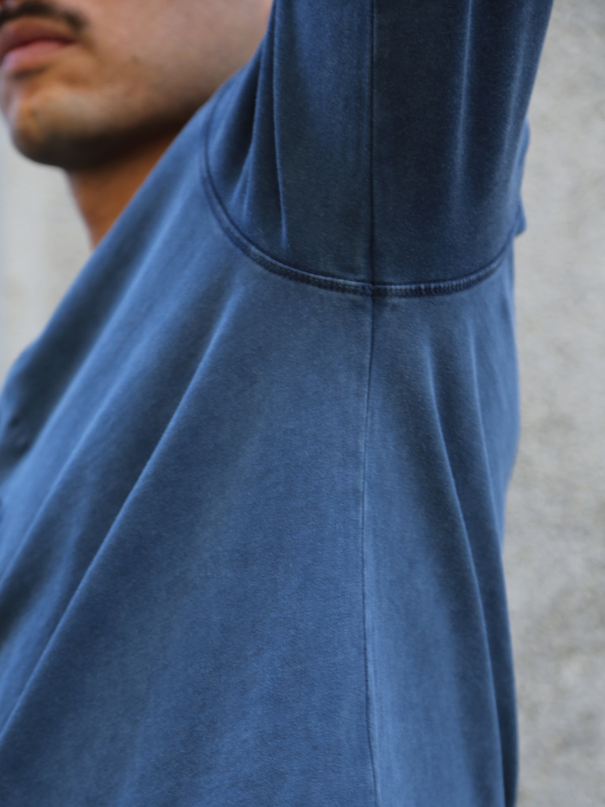 Nudie Jeans Long Sleeve Henley Washed Blue (131945)