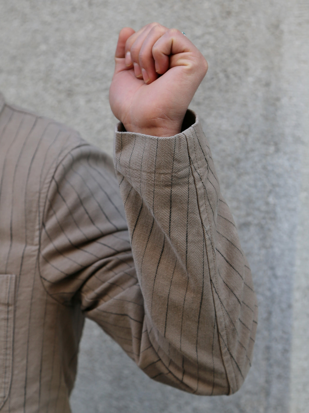 Hansen Garments JOSUF Workwear Blazer – Beige Herringbone Pin (31-57-5)