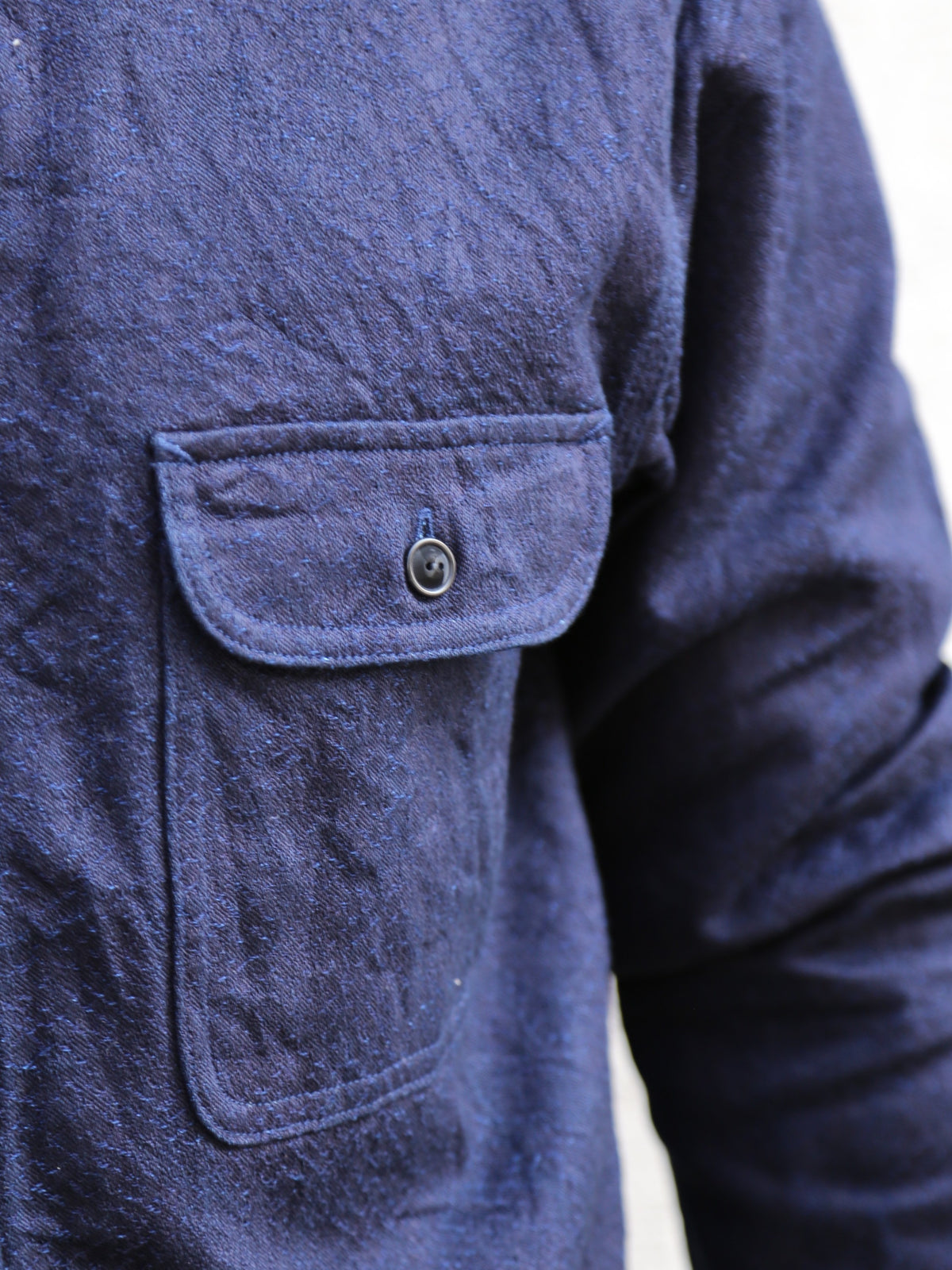 Samurai Jeans Snake Jacquard Work Shirt – Indigo (SSS25-01W)