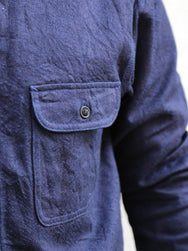 Samurai Jeans Snake Jacquard Work Shirt – Indigo (SSS25-01W)