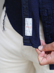 Samurai Jeans Snake Jacquard Work Shirt – Indigo (SSS25-01W)