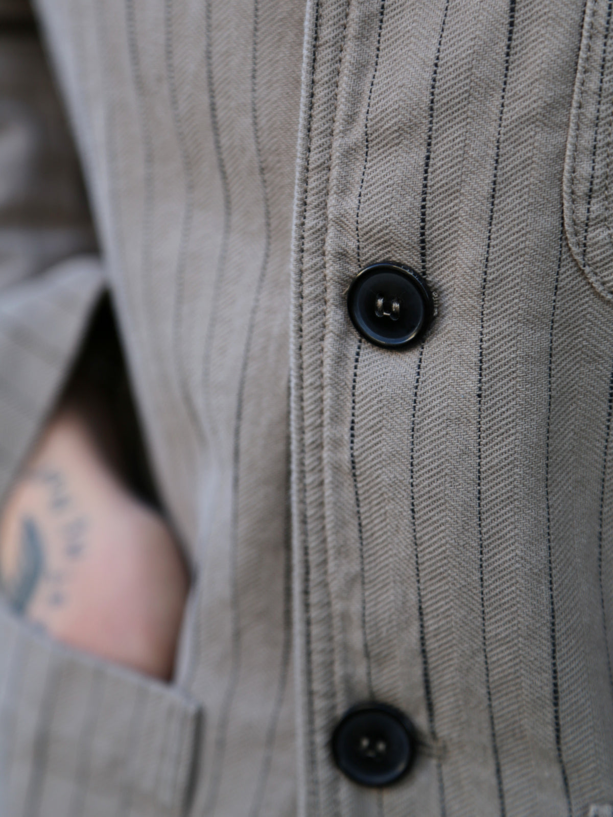 Hansen Garments JOSUF Workwear Blazer – Beige Herringbone Pin (31-57-5)