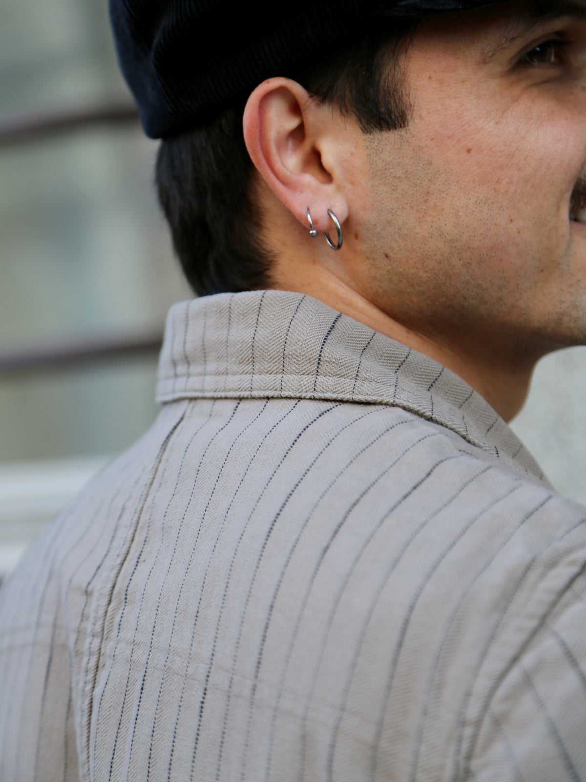 Hansen Garments JOSUF Workwear Blazer – Beige Herringbone Pin (31-57-5)