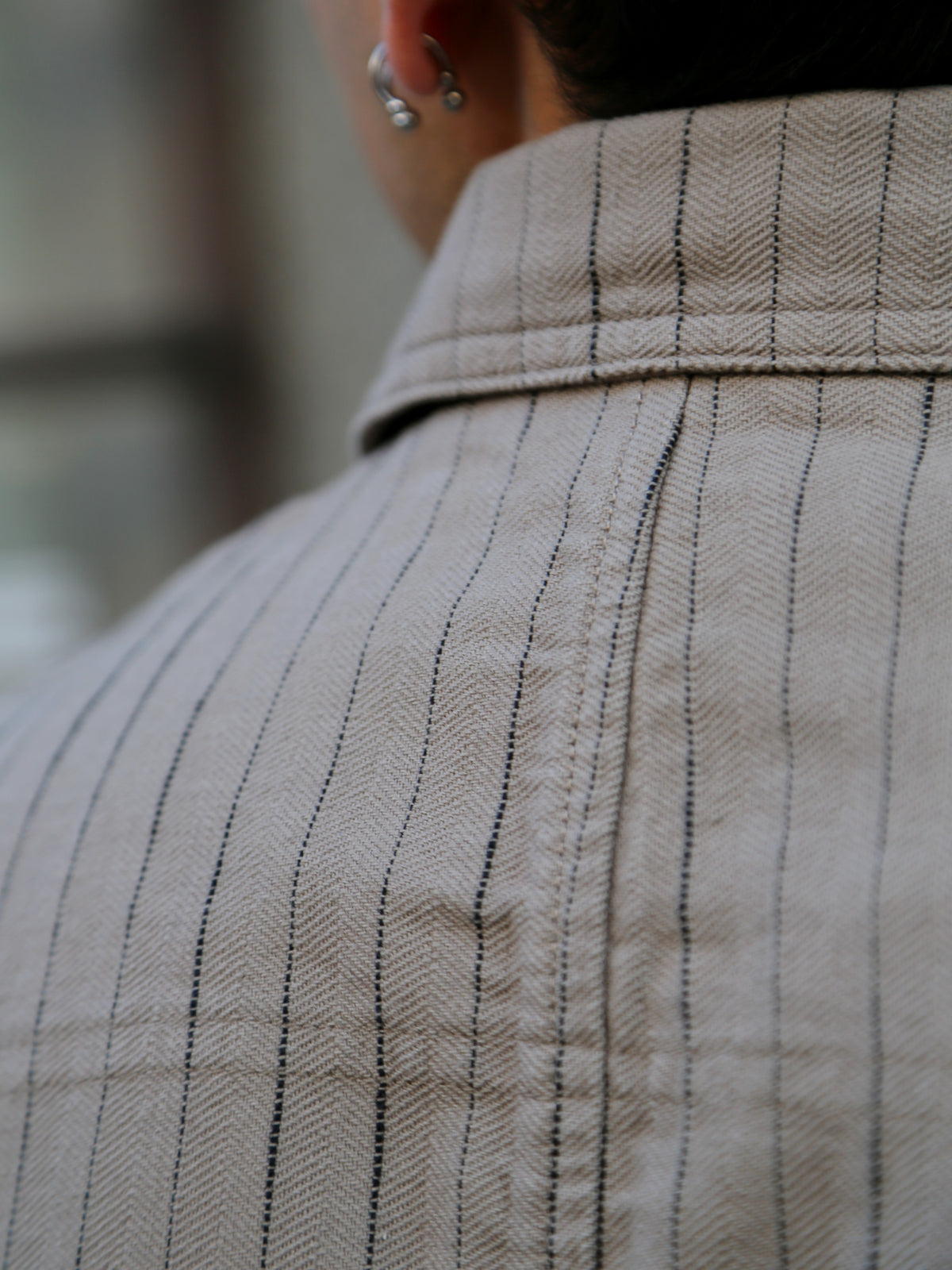 Hansen Garments JOSUF Workwear Blazer – Beige Herringbone Pin (31-57-5)